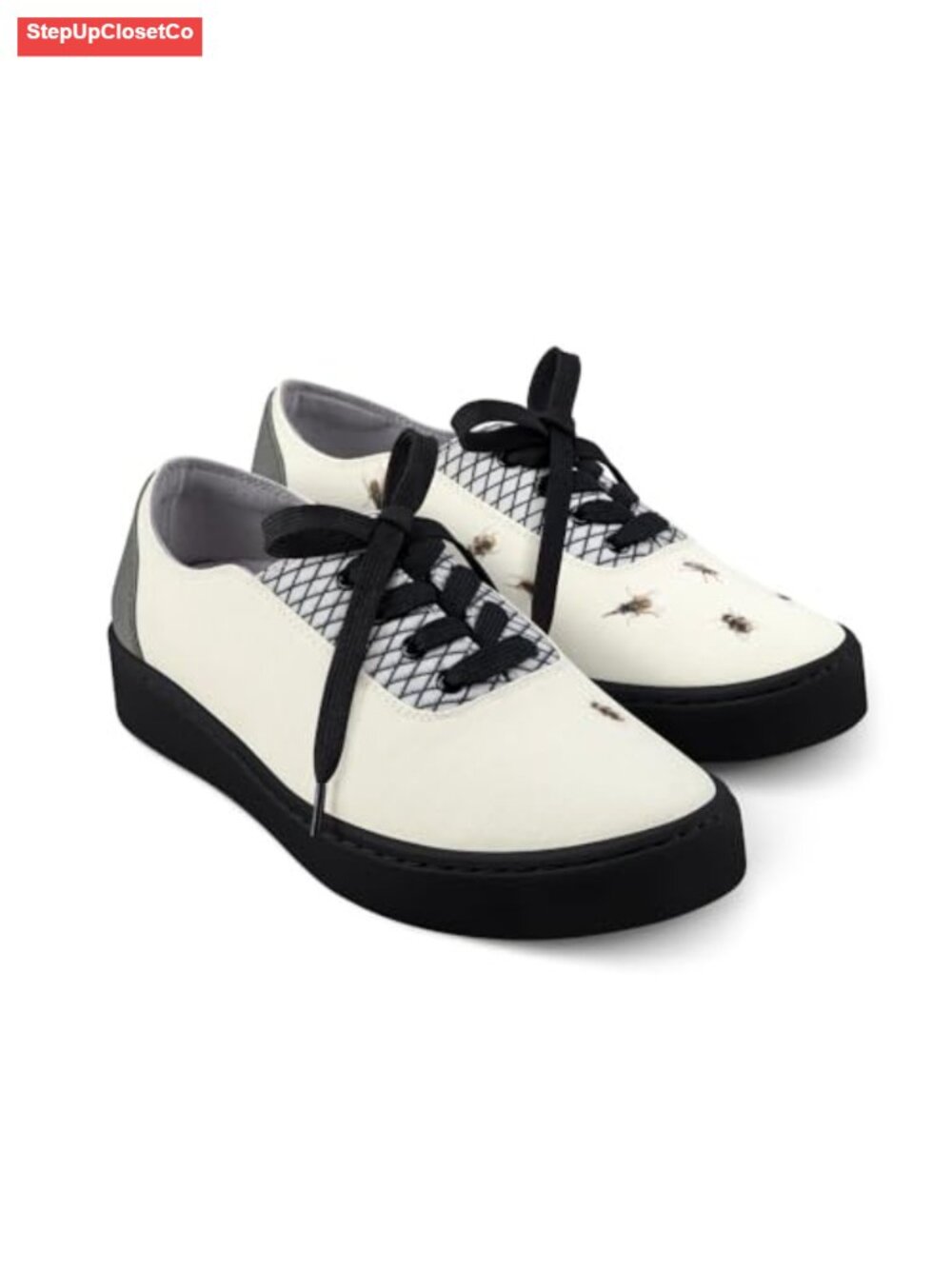 Lace-Up Sneakers with Cushioned Footbed, Arch Support, Canvas Upper, Casual